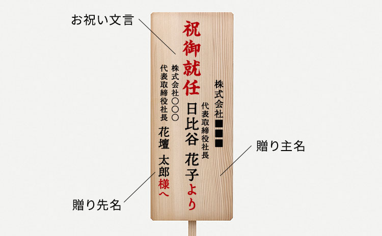 就任祝い向け木札