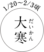 1/20～2/3頃 大寒（だいかん）