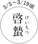 3/5～3/19頃 啓蟄（けいちつ）