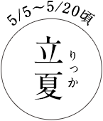 5/5～5/20頃 立夏（りっか）