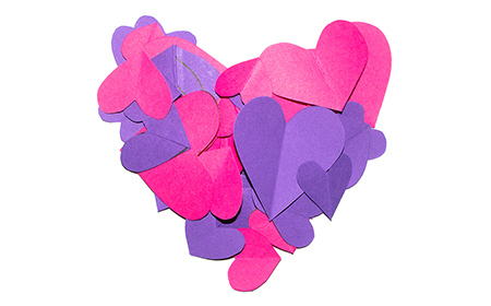 ハートがいっぱいのメッセージカード