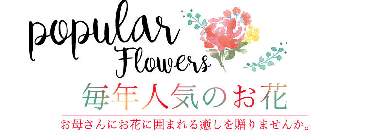毎年人気のお花 お母さんにお花に囲まれる癒しを贈りませんか。