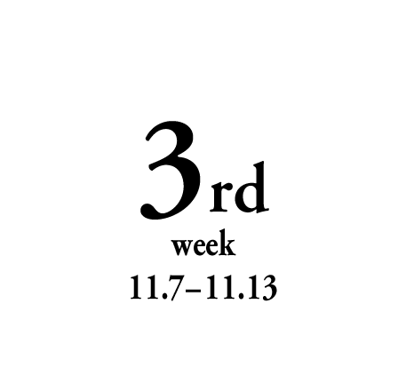 3rd week 11.7-11.13
